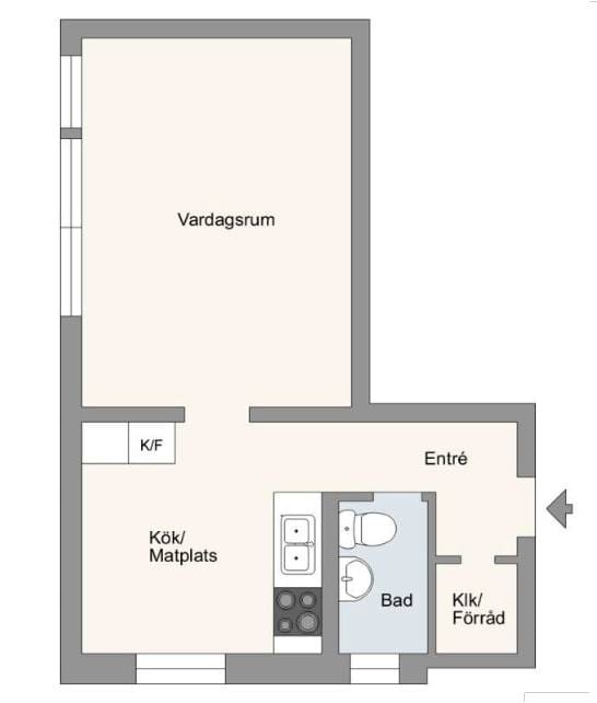 Lägenhet, 1 rooms, 35 sqm, Kista