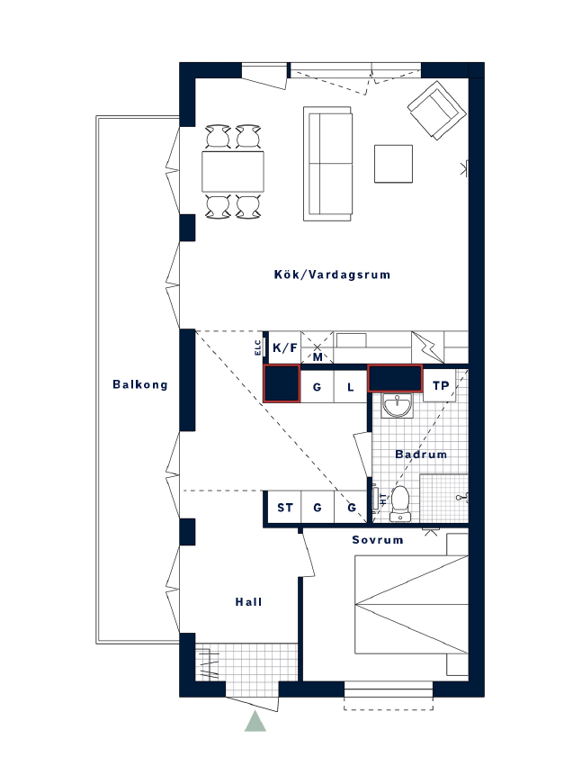 Lägenhet, 2 rooms, 55 sqm, Göteborg – bild 7