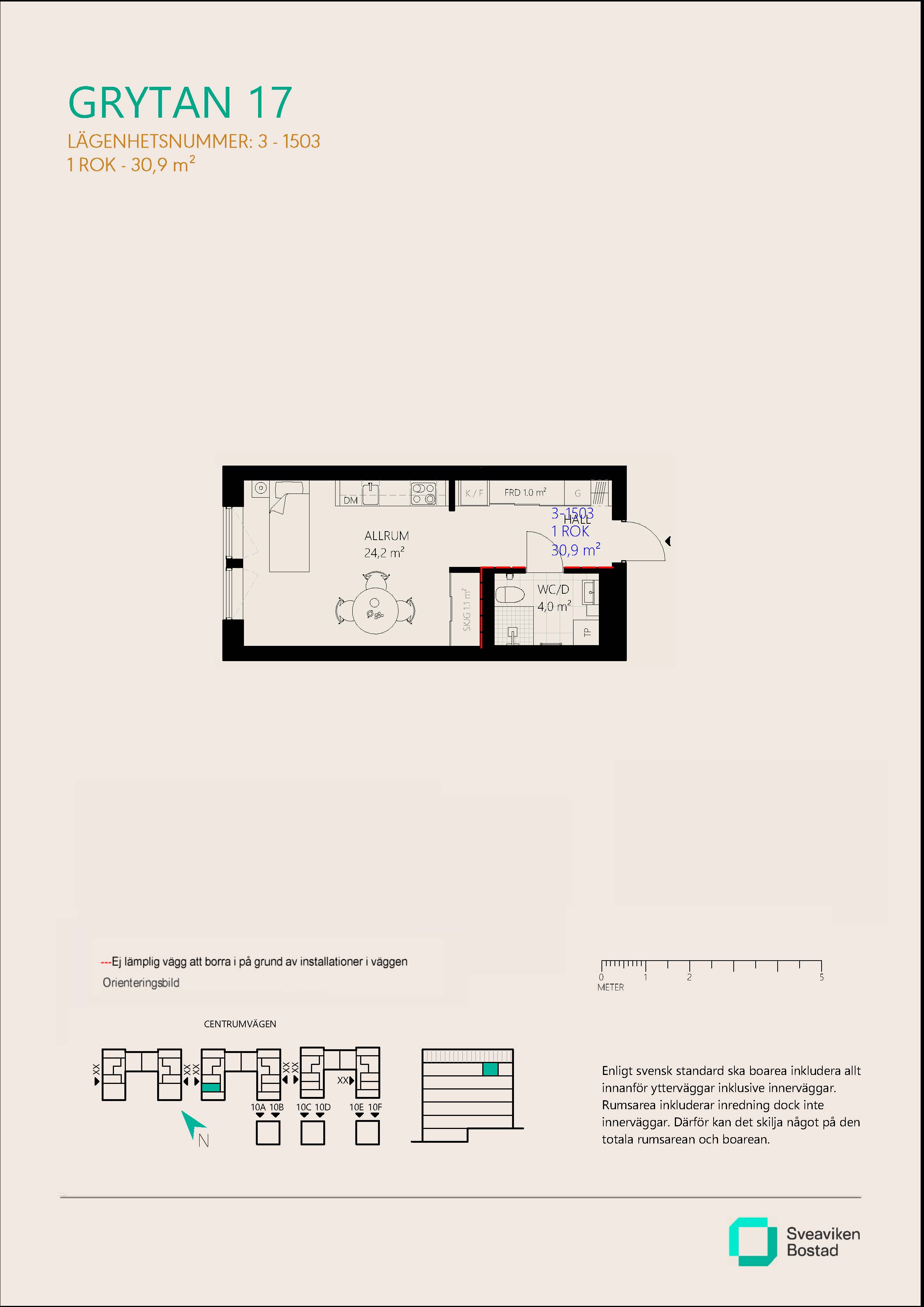 Lägenhet, 1 rooms, 30 sqm, Nykvarn