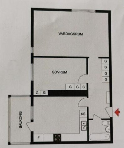 Lägenhet, 2 rooms, 63 sqm, Kista
