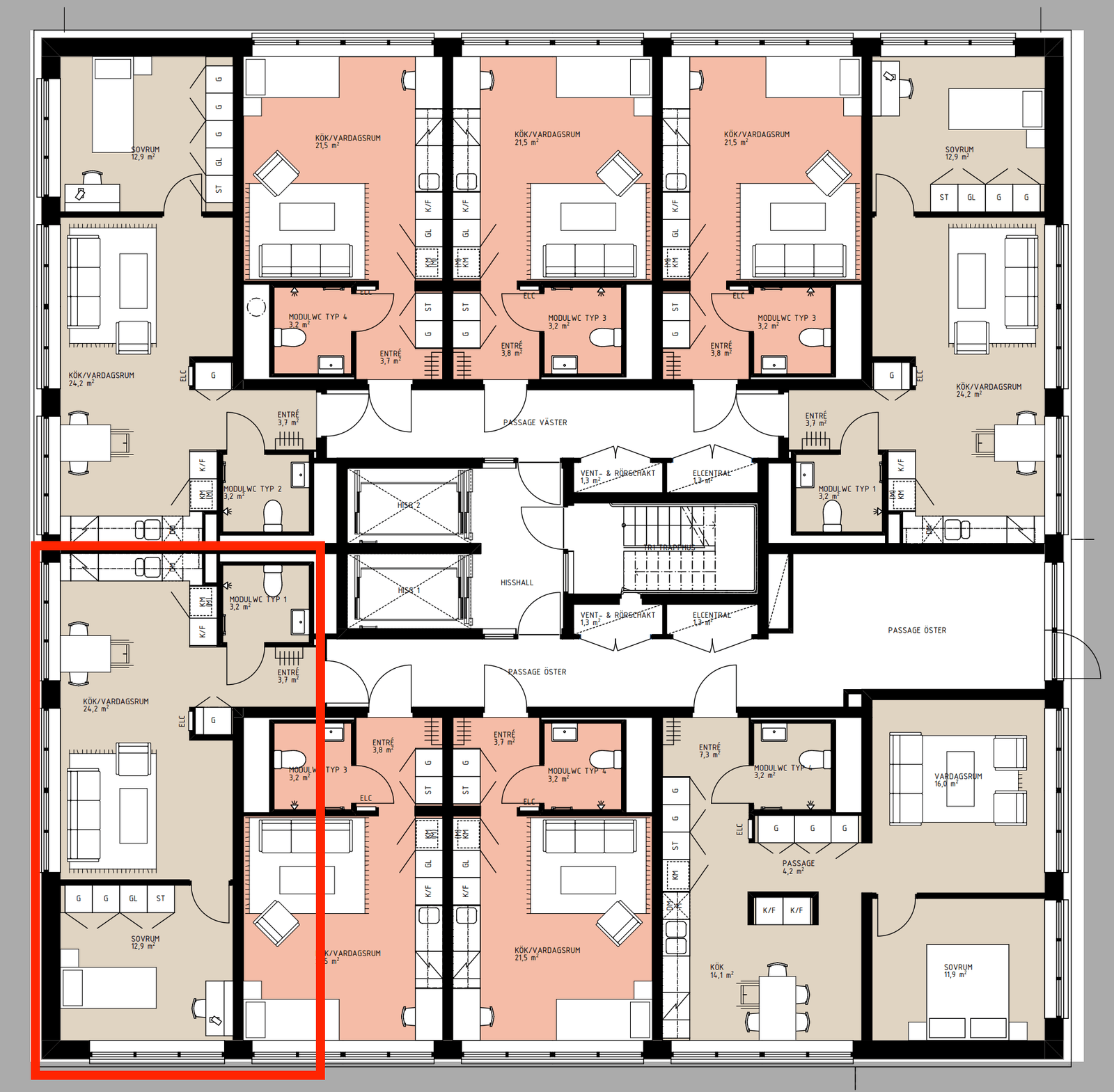2 rok · 45 m² i Växjö – Växjö