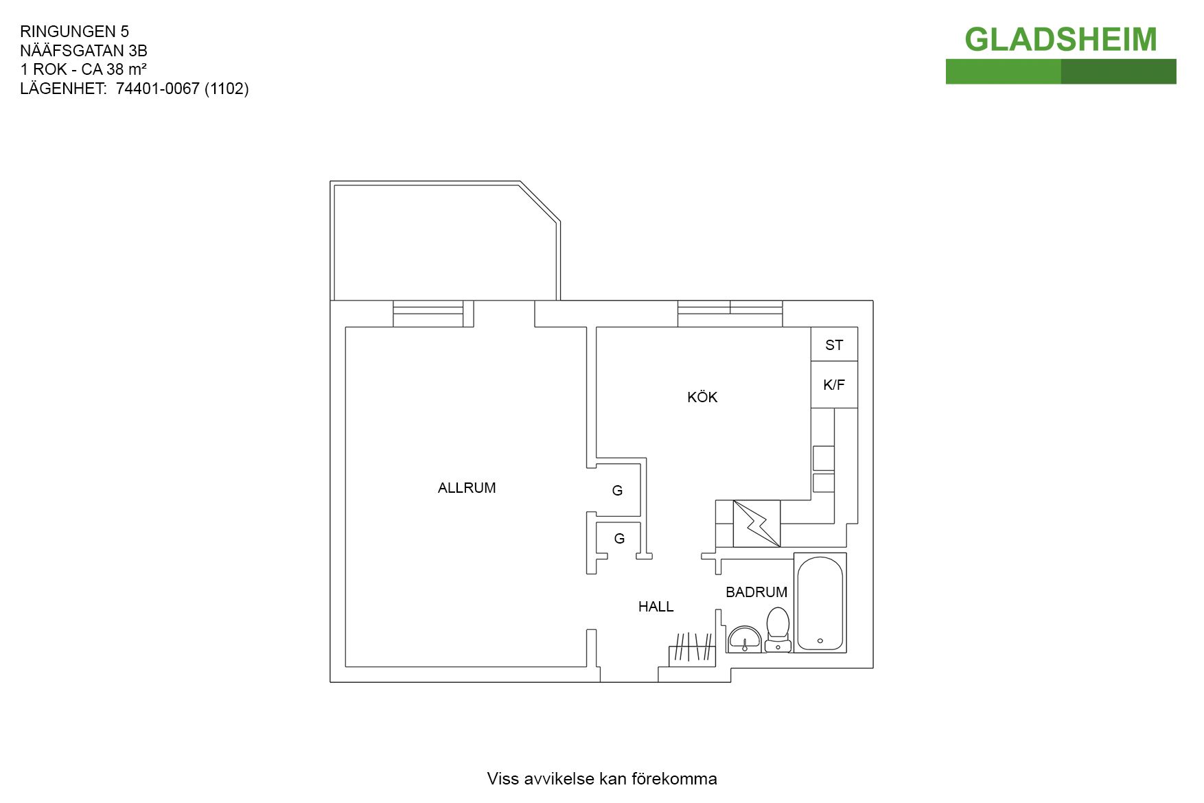 Lägenhet, 1 rooms, 38 sqm, Arboga – bild 10