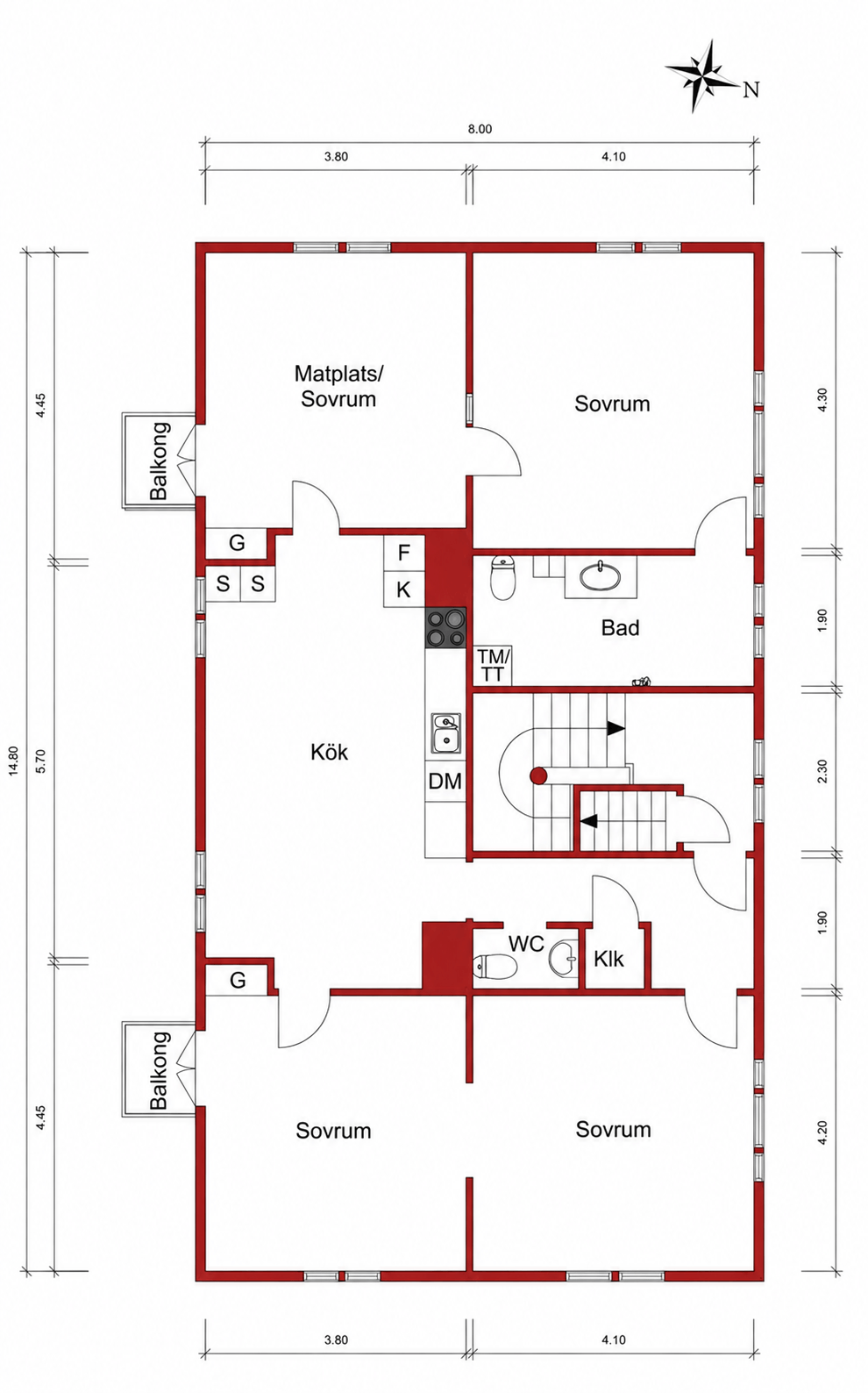 Lägenhet, 4 rooms, 112 sqm, Åstorp