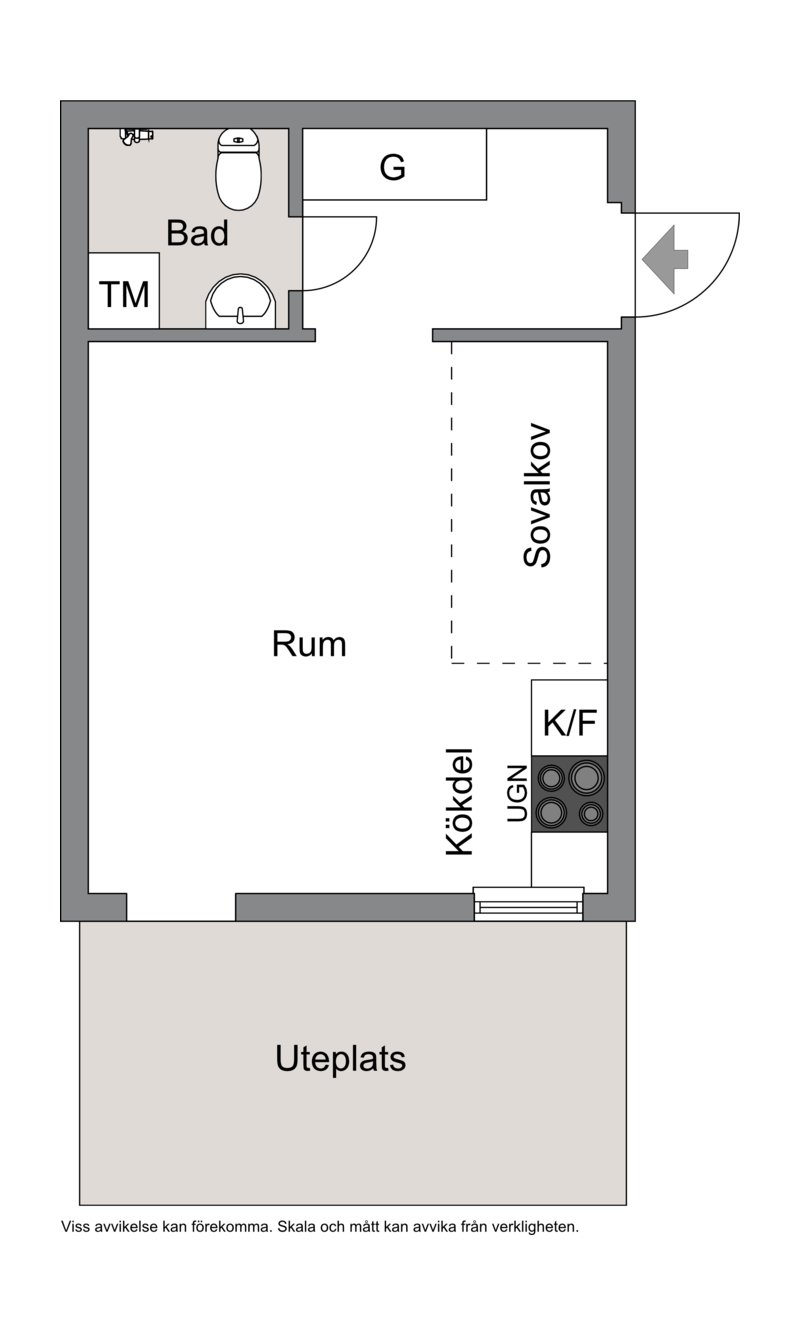 Lägenhet, 2 rooms, 30 sqm, Nacka