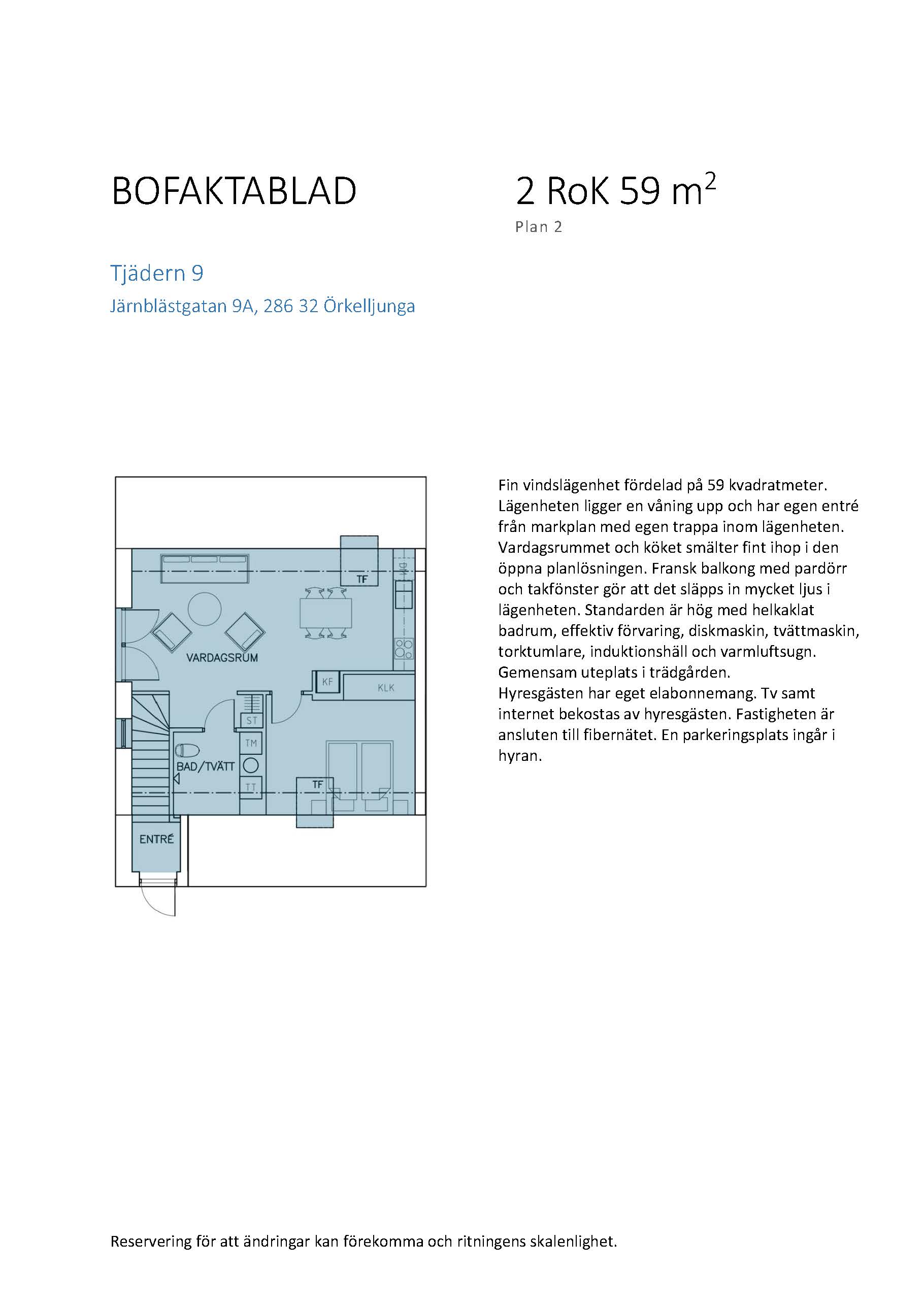 Lägenhet, 2 rooms, 59 sqm, Örkelljunga – bild 9