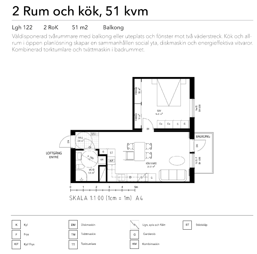 Lägenhet, 2 rooms, 50 sqm, Klippan – bild 7