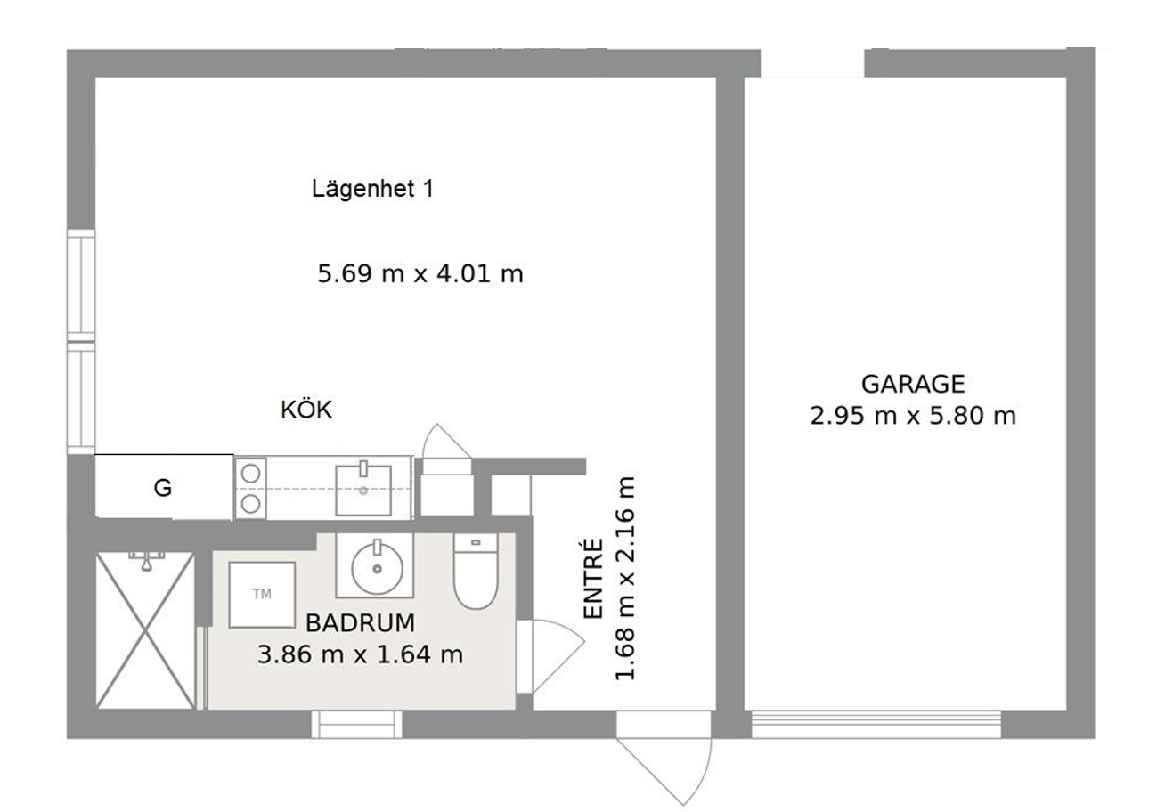 Lägenhet, 1 rooms, 30 sqm, Landvetter – Landvetter