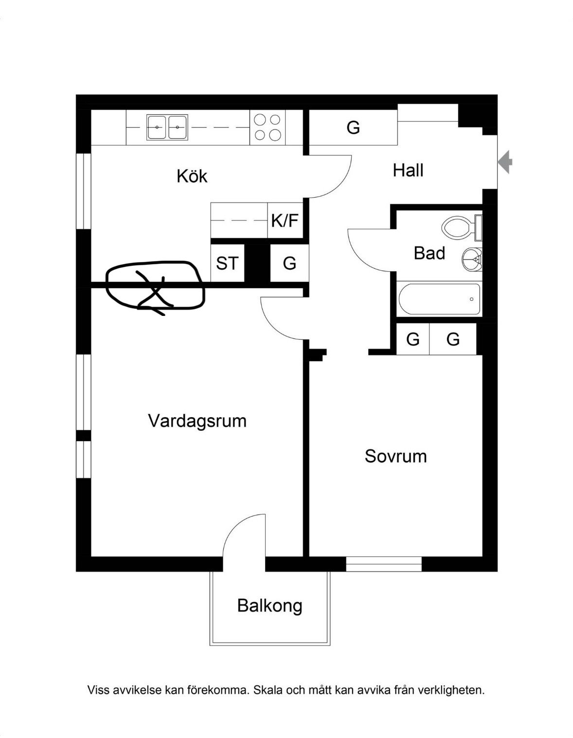 Lägenhet, 2 rooms, 57 sqm, Solna – Solna