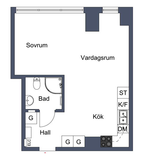 Lägenhet, 2 rooms, 39 sqm, Stockholm – bild 2
