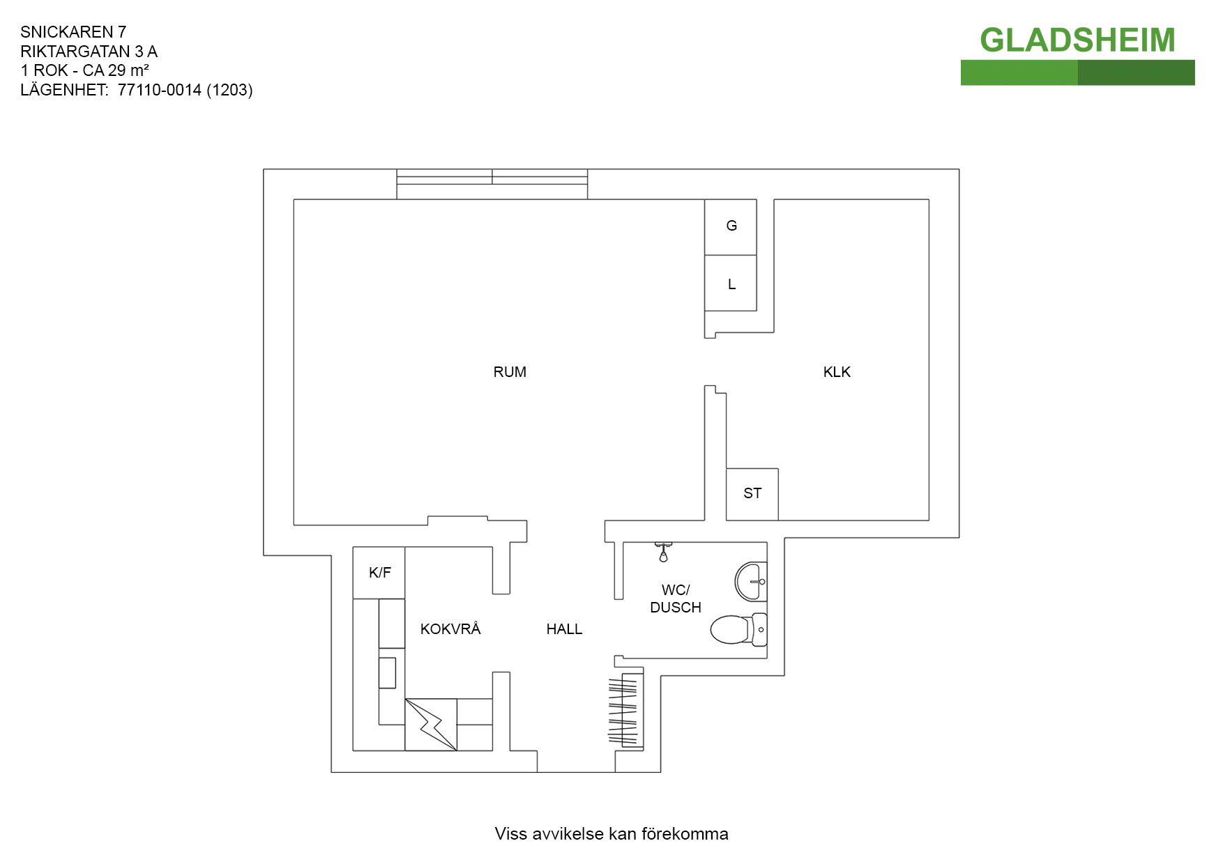 Lägenhet, 1 rooms, 29 sqm, Torshälla – bild 9