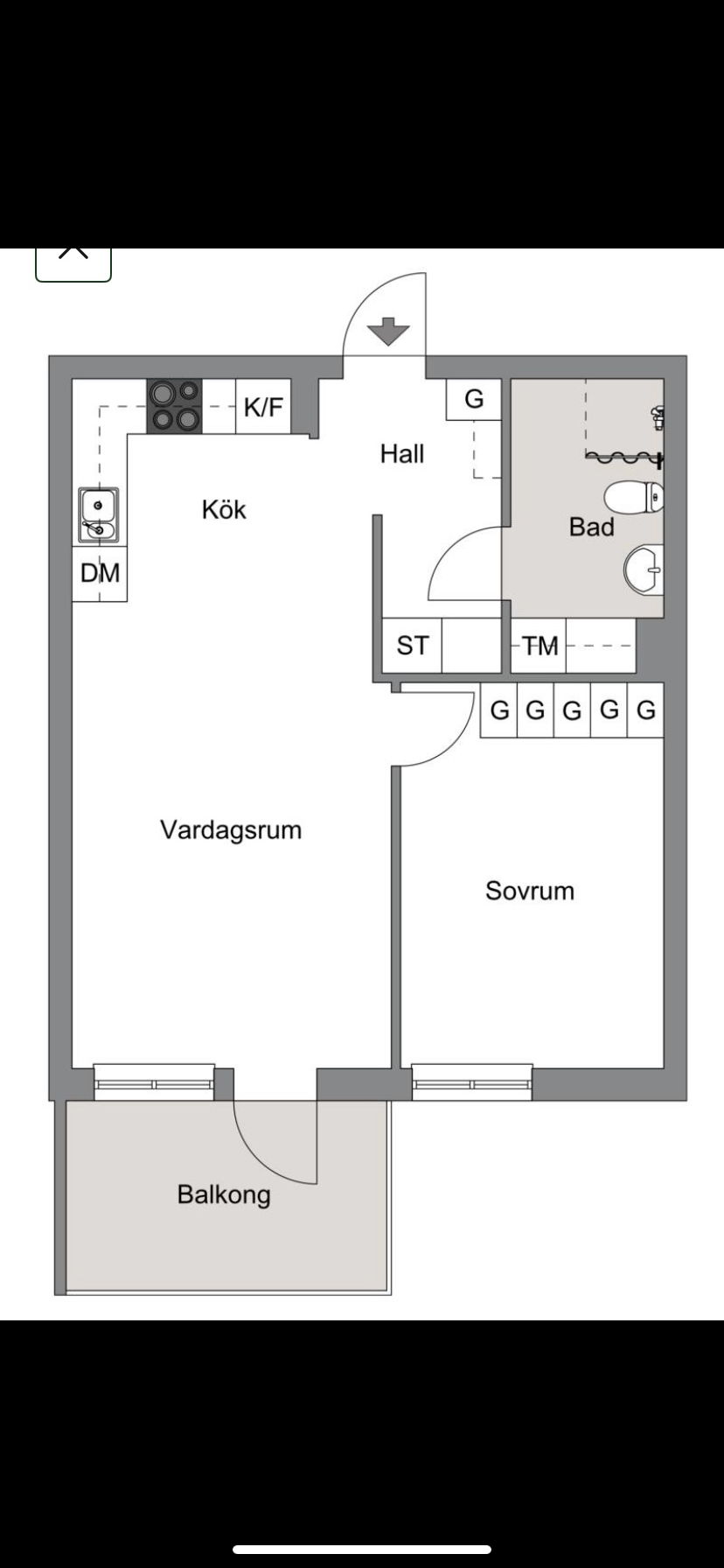 Lägenhet, 2 rooms, 48 sqm, Umeå