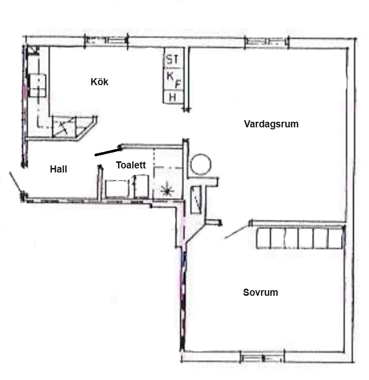 Lägenhet, 2 rooms, 55 sqm, Motala – bild 3