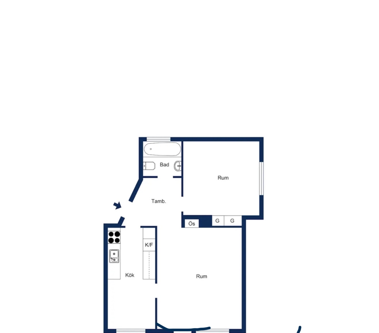 Lägenhet, 2 rooms, 45 sqm, Johanneshov – bild 9