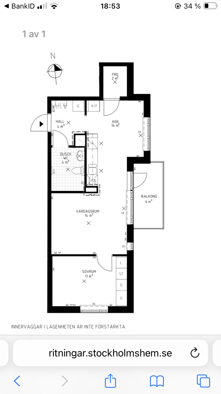 Lägenhet, 2 rooms, 50 sqm, Bromma