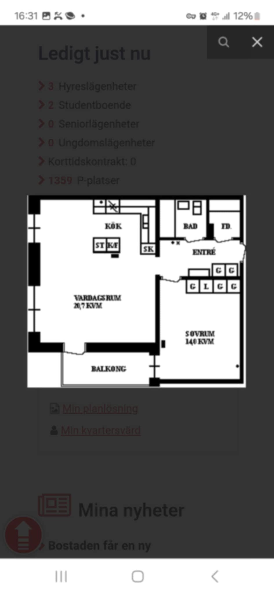 1 rok · 20 m² i Umeå – Umeå