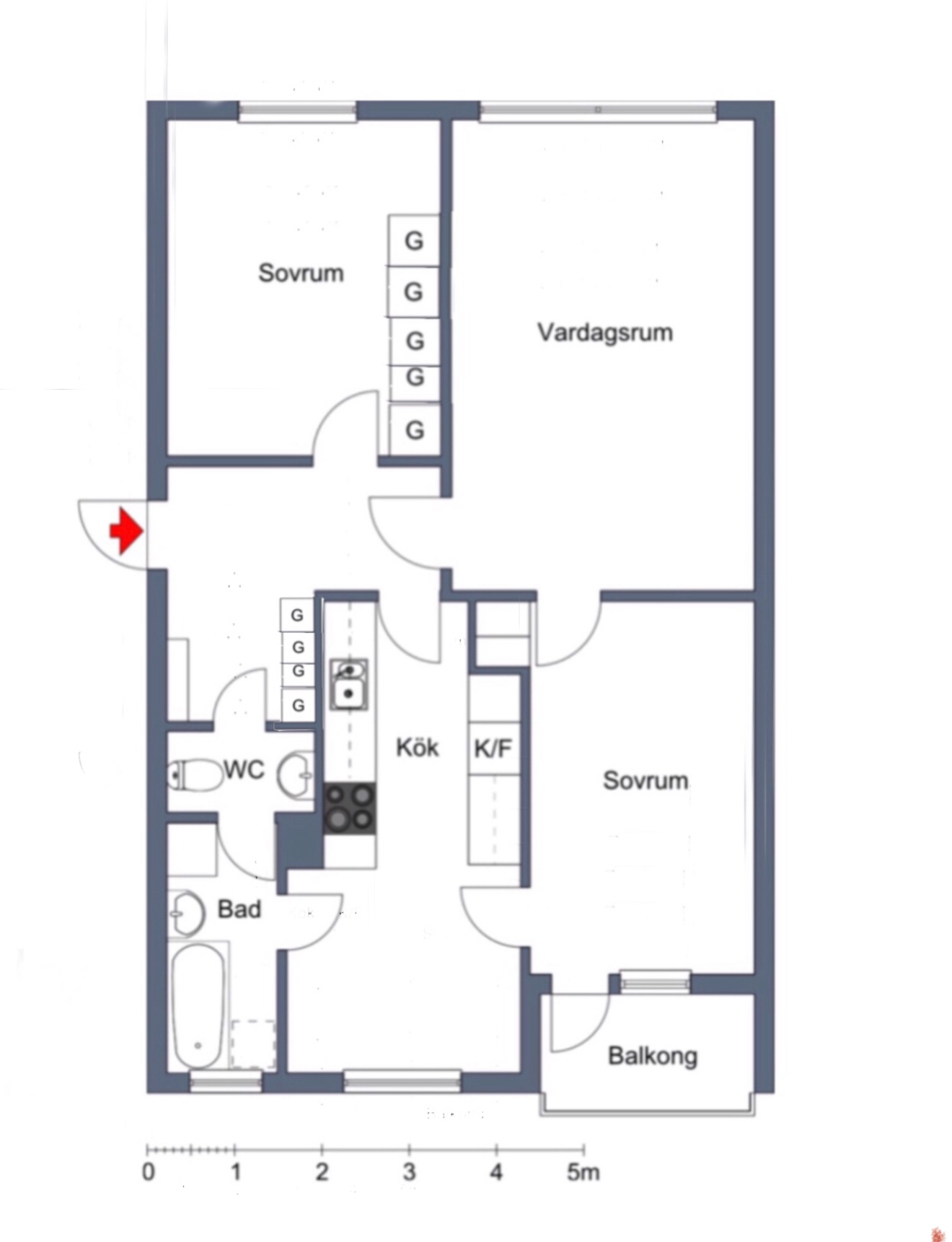 Lägenhet, 3 rooms, 84 sqm, Spånga