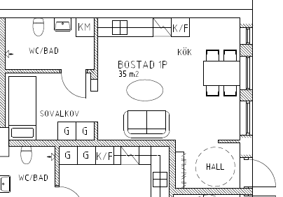 Lägenhet, 2 rooms, 35 sqm, Lund