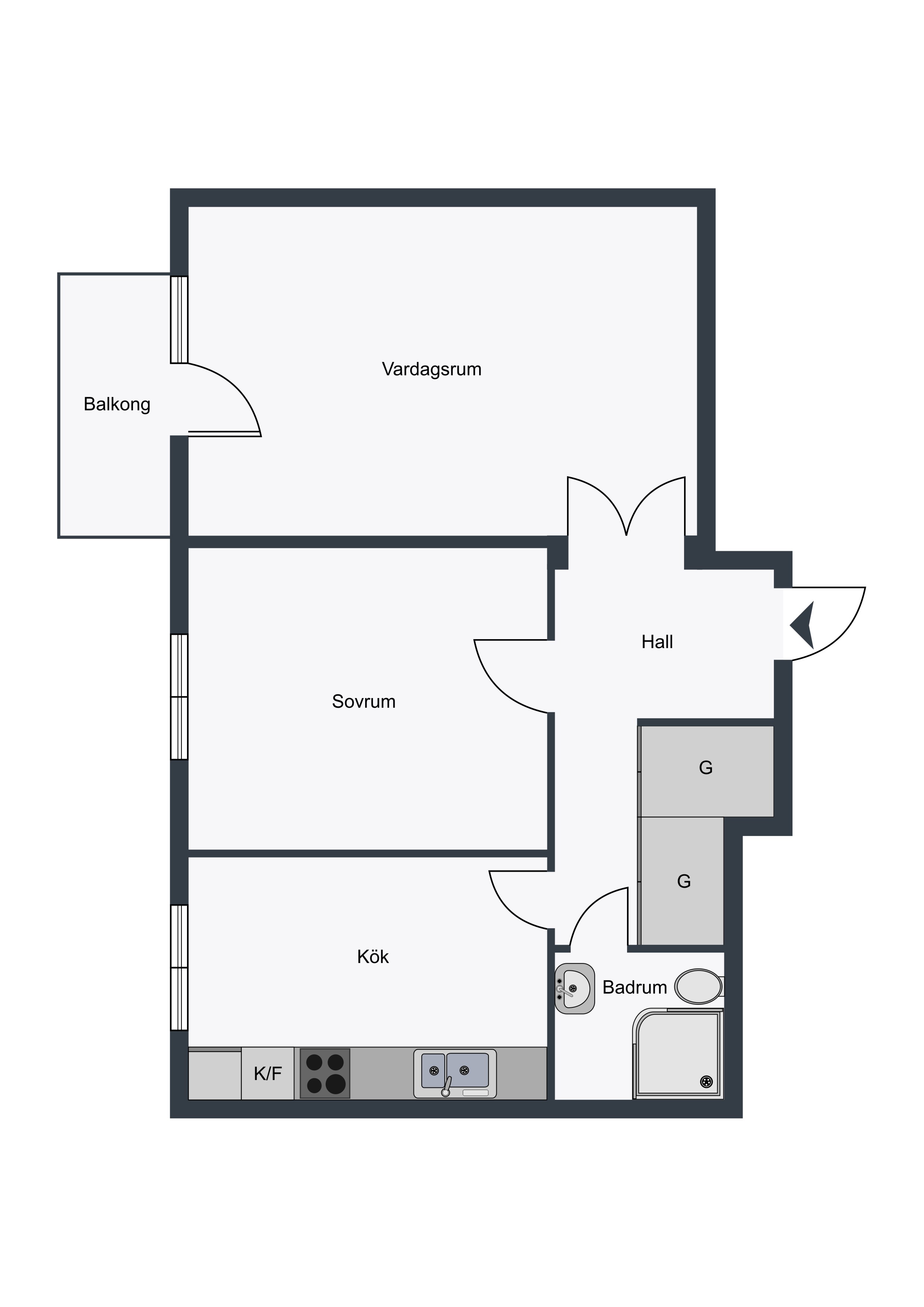 Lägenhet, 2 rooms, 54 sqm, Helsingborg – bild 9