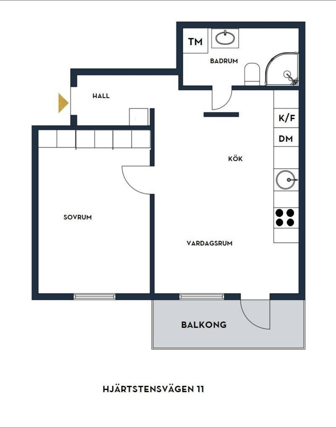 Lägenhet, 2 rooms, 54 sqm, Kungsängen – Kungsängen