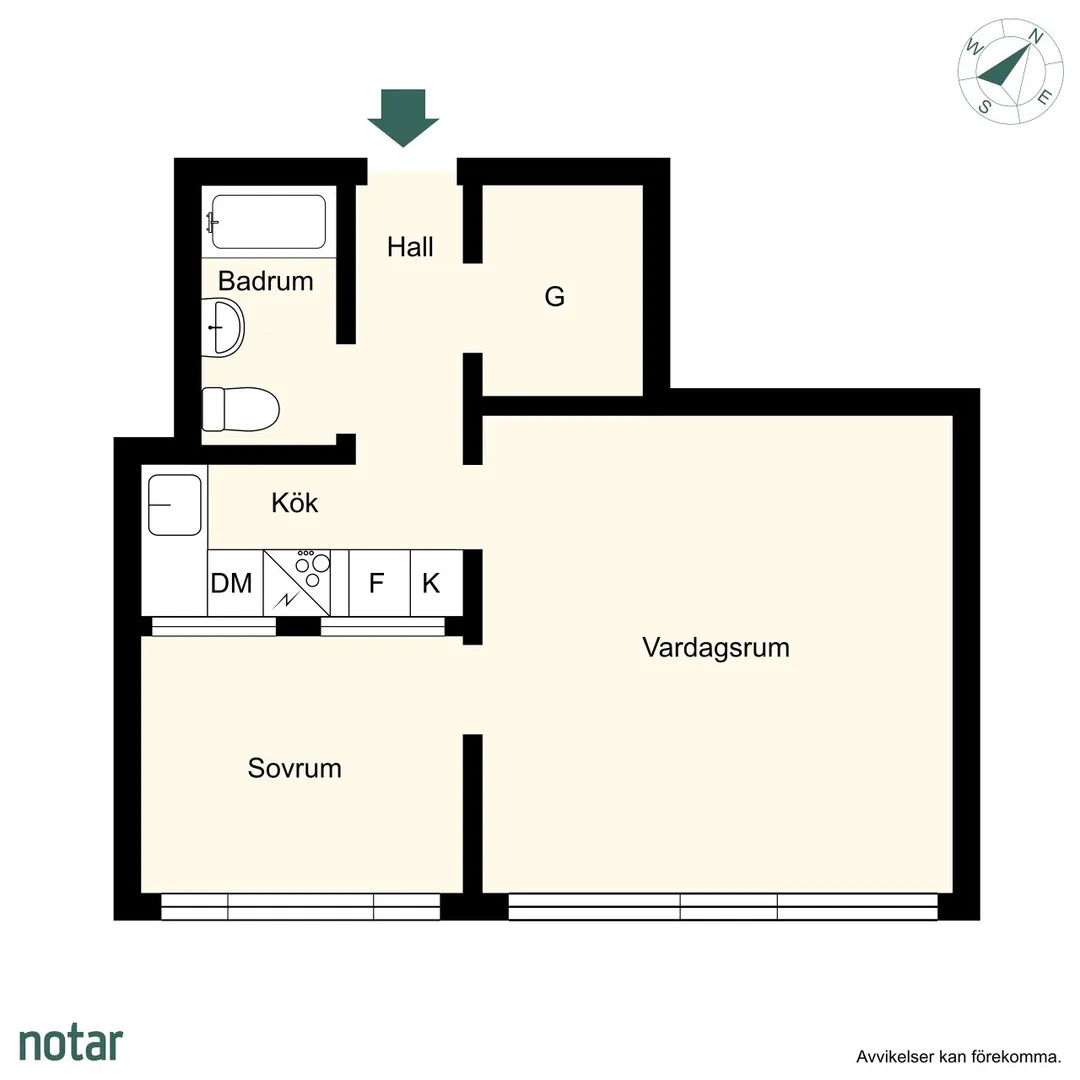 Lägenhet, 2 rooms, 40 sqm, Stockholm