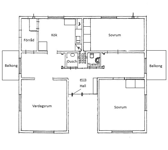 Lägenhet, 3 rooms, 96 sqm, Motala