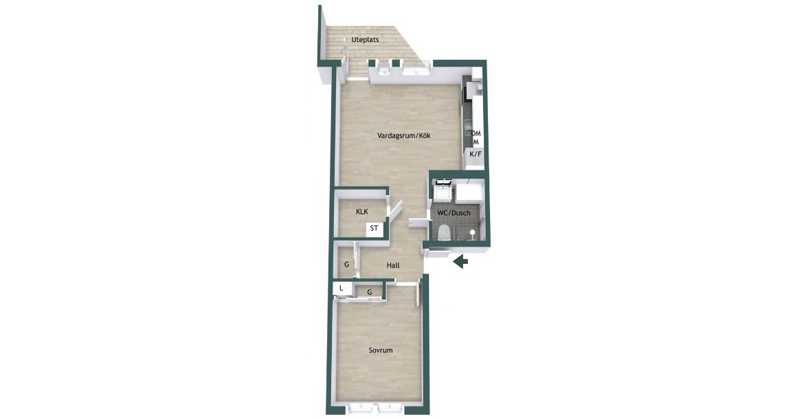Lägenhet, 2 rooms, 53 sqm, Uppsala