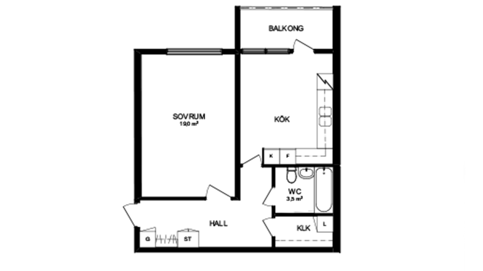 Lägenhet, 1 rooms, 48 sqm, Västerås – Västerås