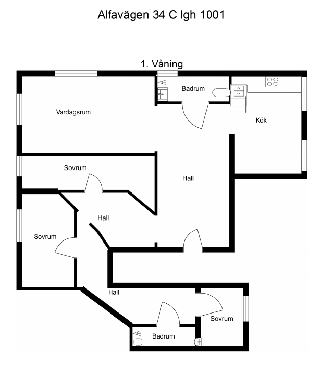 Lägenhet, 4 rooms, 98 sqm, Fagersta