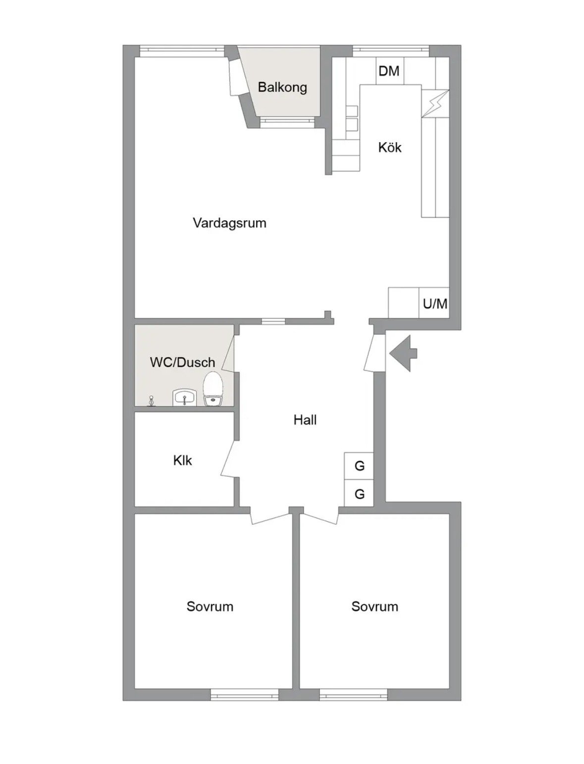 Lägenhet, 3 rooms, 71 sqm, Linköping
