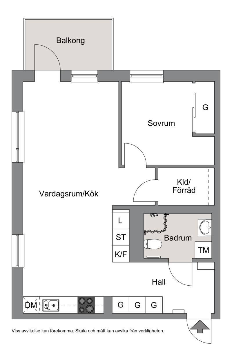 Lägenhet, 2 rooms, 55 sqm, Märsta