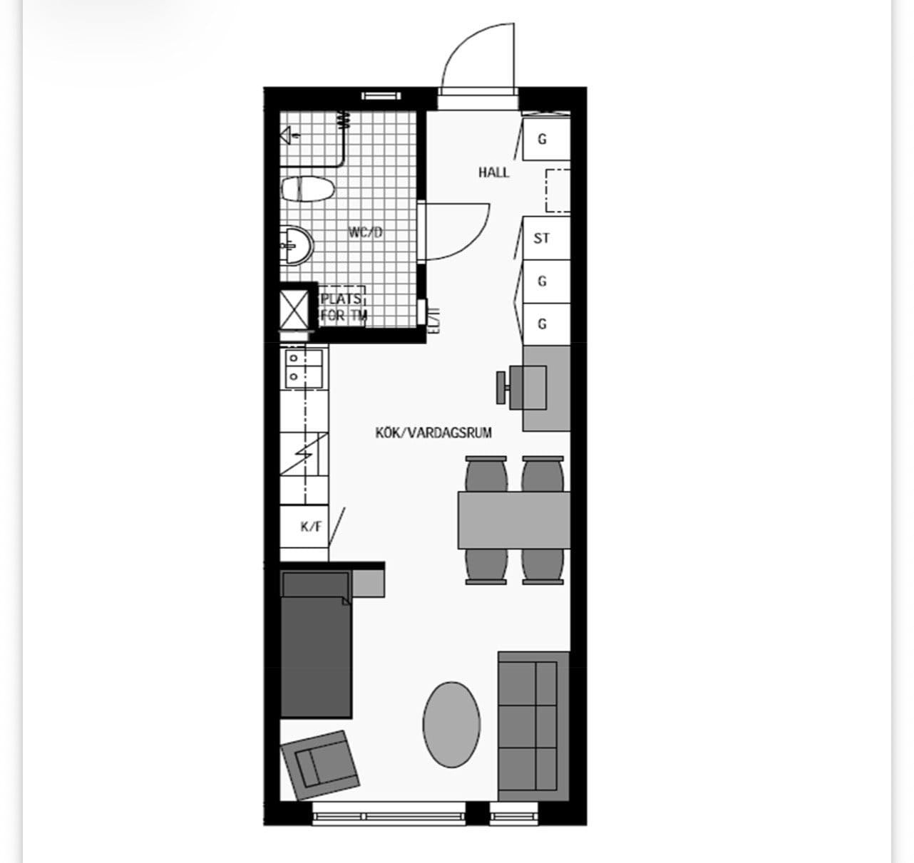 1 rok · 35 m² i Tumba – bild 4
