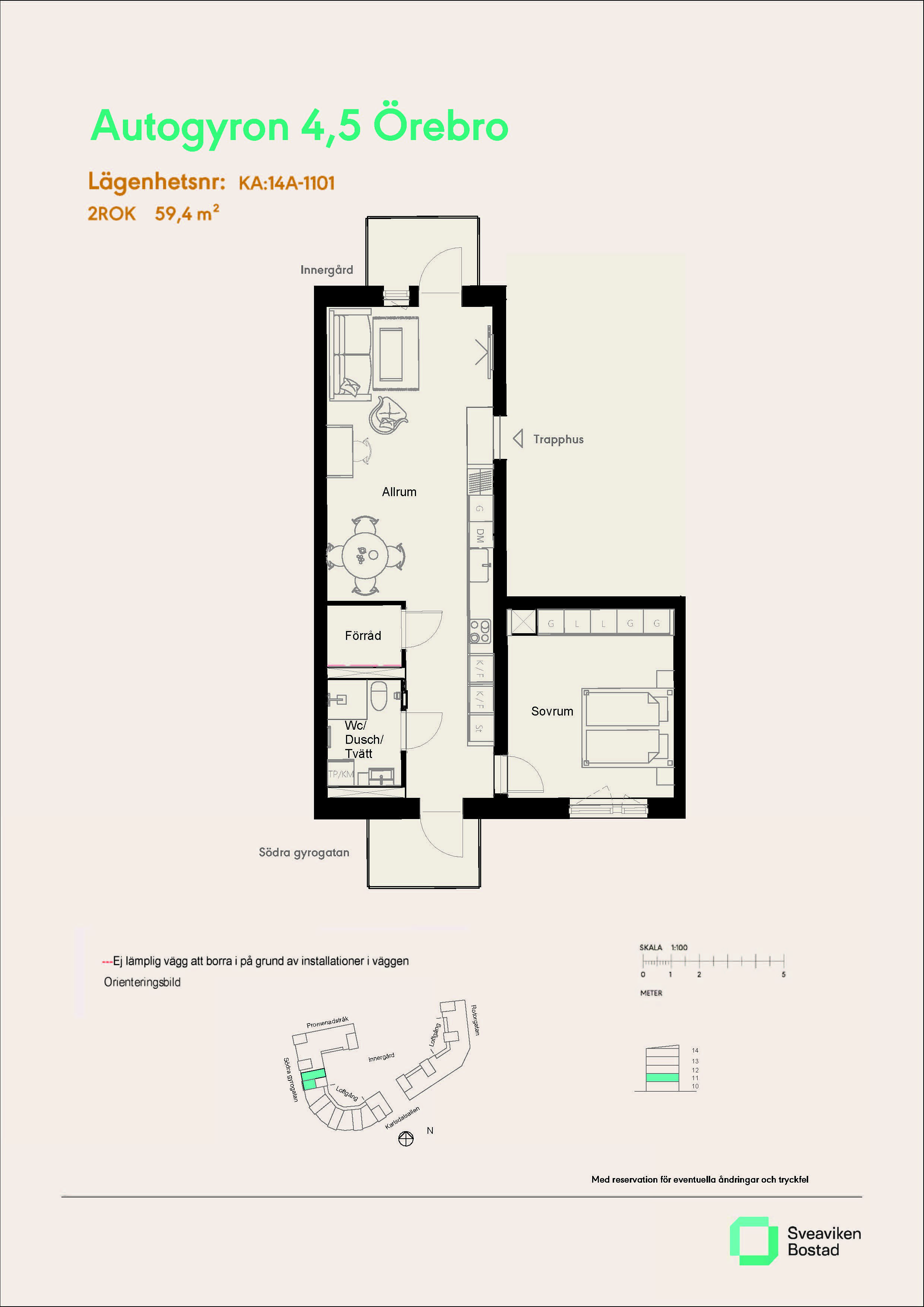 Lägenhet, 2 rooms, 59 sqm, Örebro – bild 4