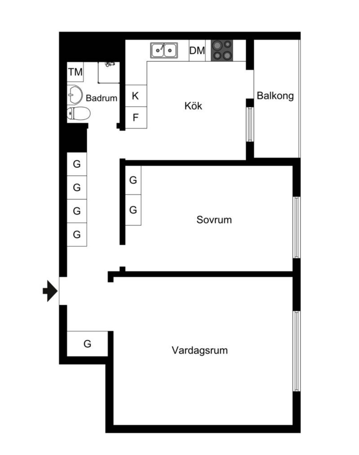 Lägenhet, 2 rooms, 59 sqm, Solna – Solna