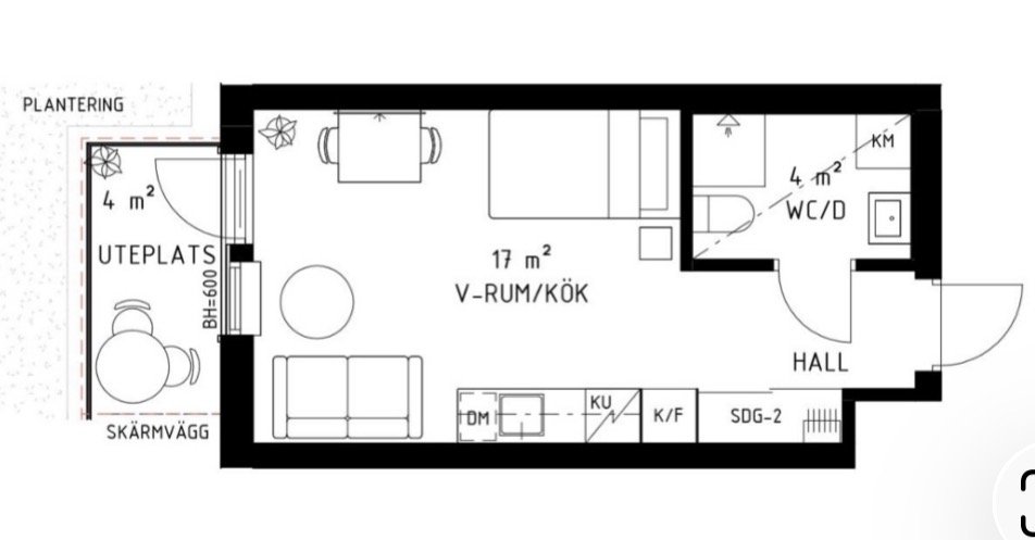 1 rok · 26 m² i Danderyd – bild 6