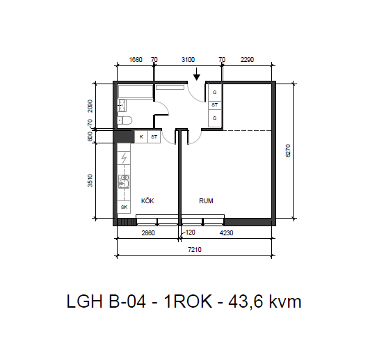 Lägenhet, 1 rooms, 43 sqm, Höganäs – bild 8