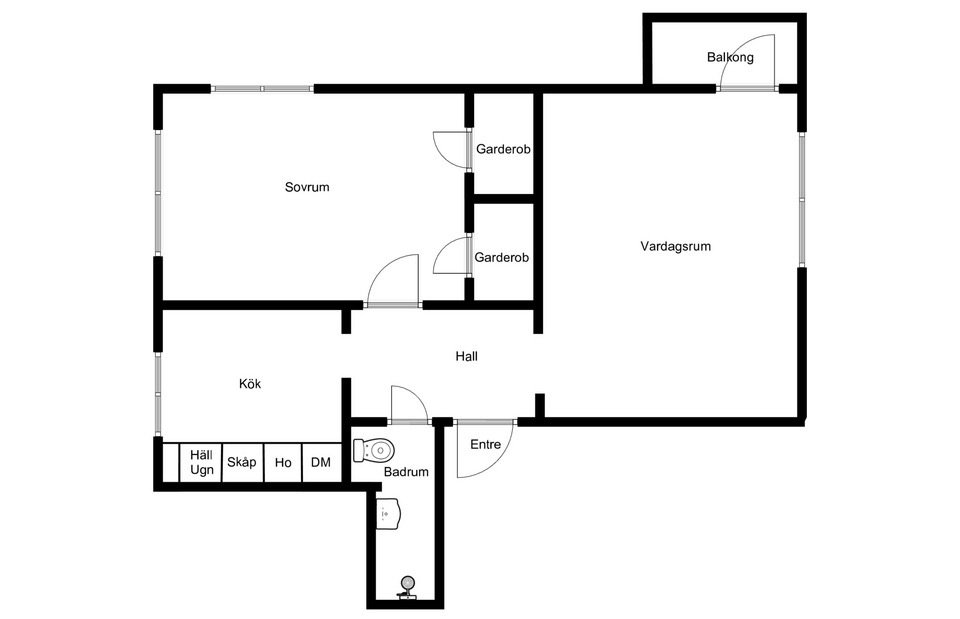 Lägenhet, 2 rooms, 55 sqm, Ölsremma – Ölsremma