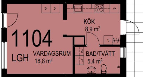 Lägenhet, 1 rooms, 34 sqm, Stockholm – Stockholm