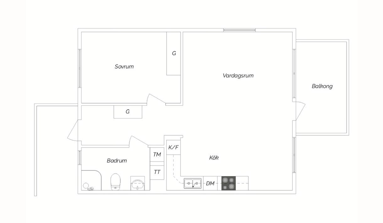 2 rok · 60 m² i Surte – bild 2