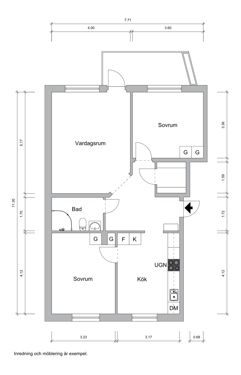 Lägenhet, 3 rooms, 78 sqm, Borås