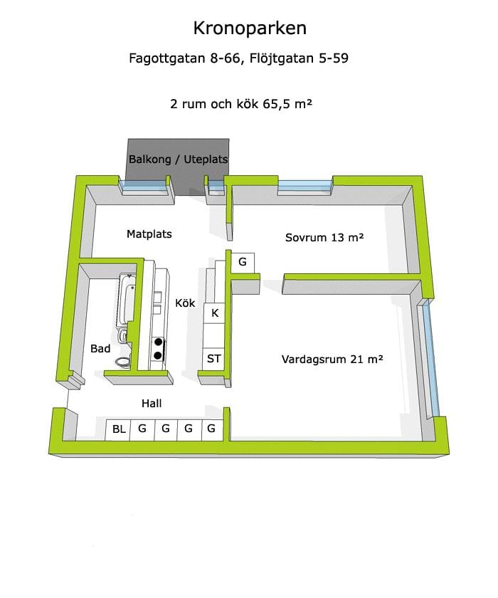 2 rok · 66 m² i Karlstad – bild 2