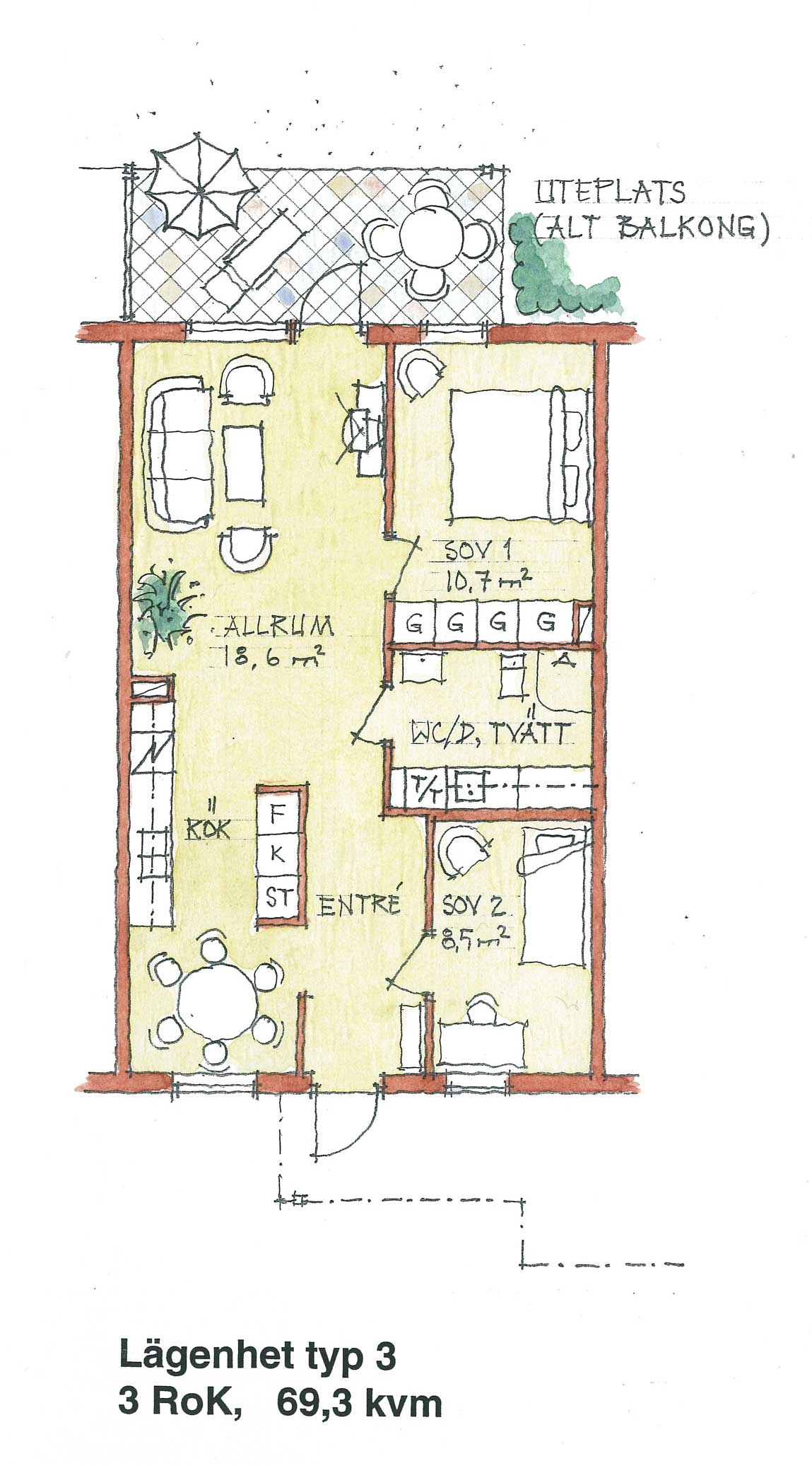 Lägenhet, 3 rooms, 69 sqm, Växjö – bild 28