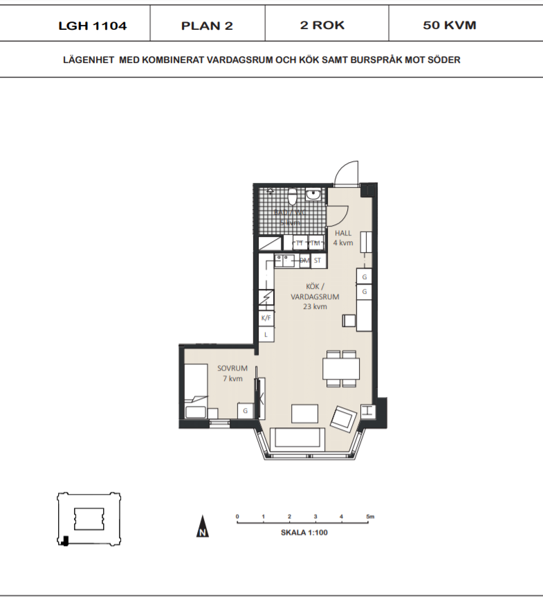 Lägenhet, 2 rooms, 50 sqm, Mariefred – Mariefred