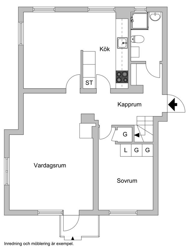 Lägenhet, 5 rooms, 121 sqm, Halmstad