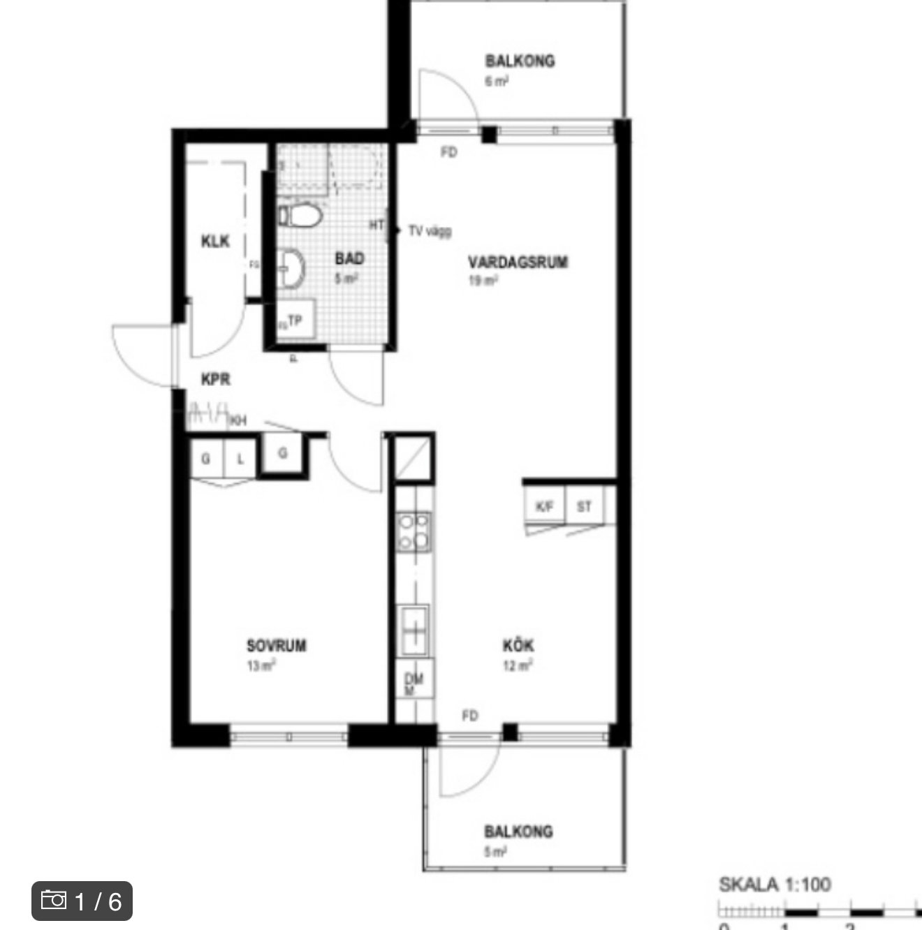 Lägenhet, 2 rooms, 57 sqm, Järfälla