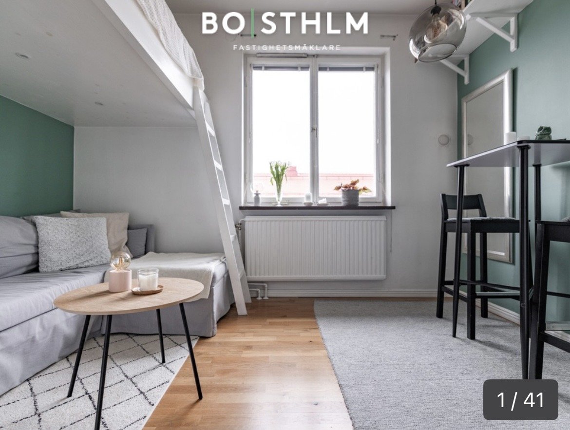 Lägenhet, 1 rooms, 17 sqm, Johanneshov