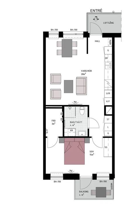 Lägenhet, 2 rooms, 55 sqm, Spånga – bild 7