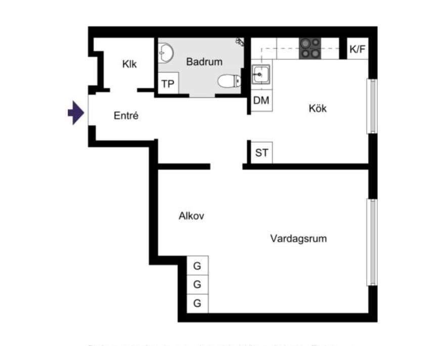 Lägenhet, 2 rooms, 46 sqm, Solna