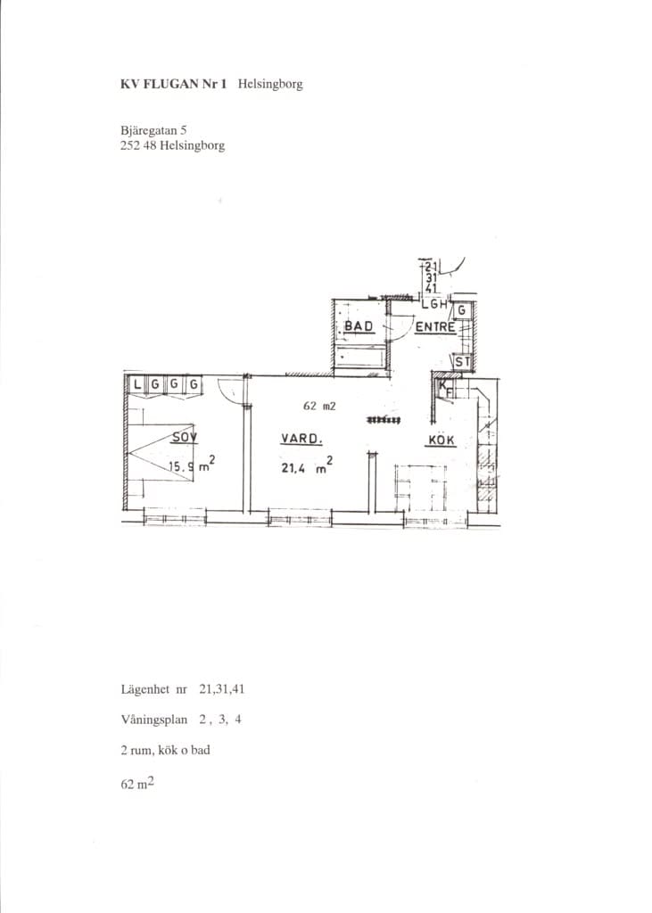 Lägenhet, 2 rooms, 62 sqm, Helsingborg