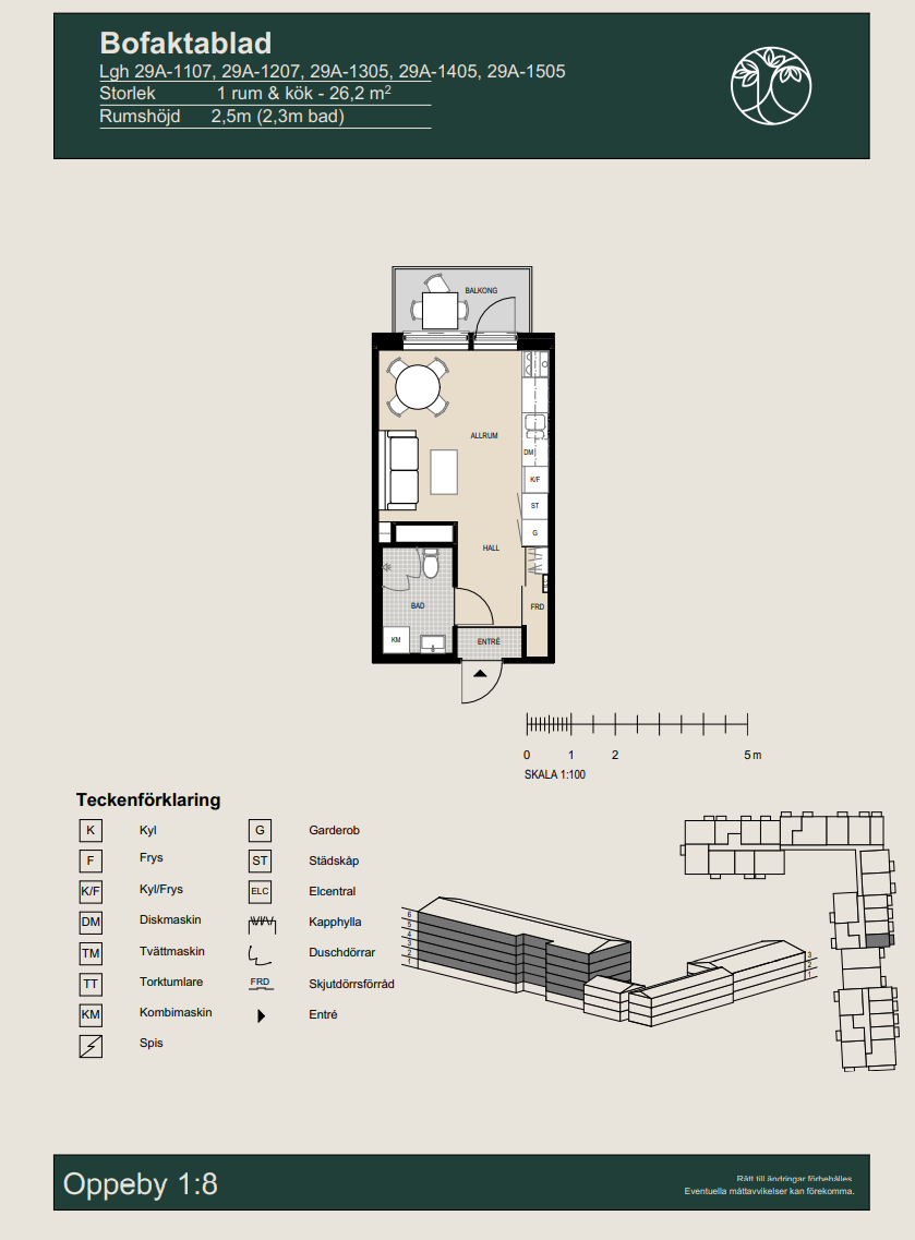Lägenhet, 1 rooms, 26 sqm, Nyköping
