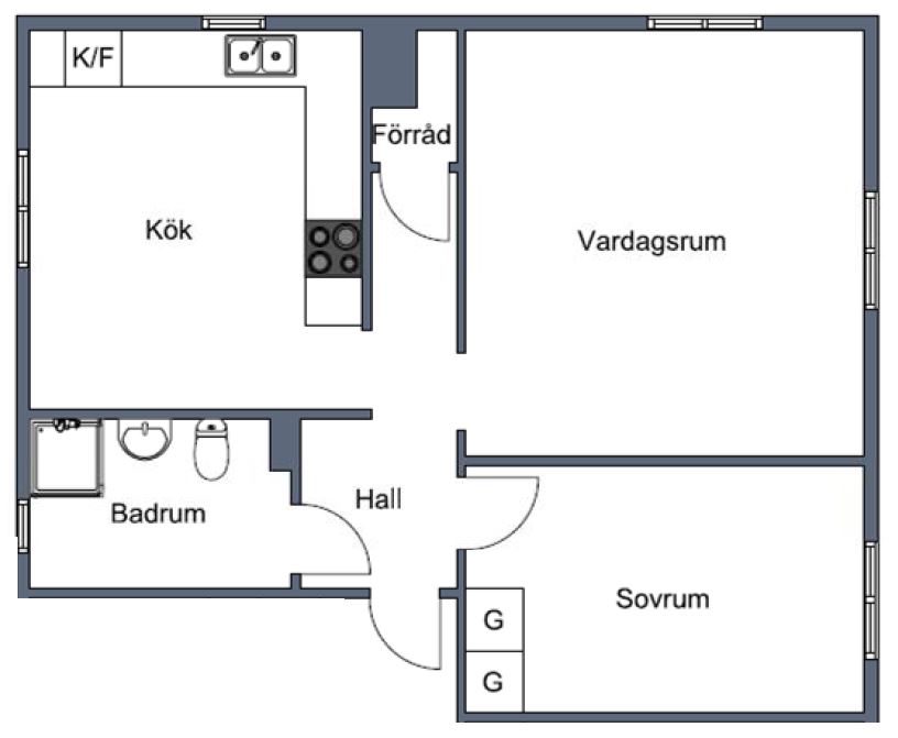 2 rok · 60 m² i Linköping – bild 6